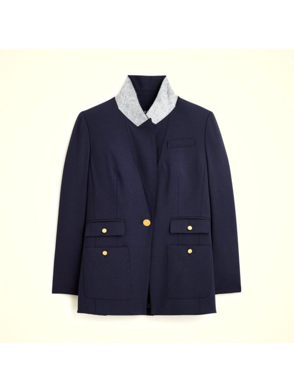 NWT J.Crew Tall Vivienne Blazer in Navy Italian Bi-stretch Wool Blend Jacket 16T - Picture 2 of 8